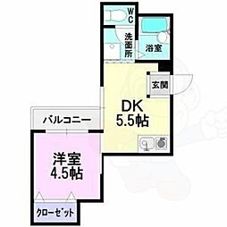 ハーモニアス高蔵寺 1DKの間取図画像