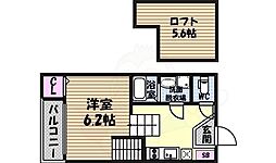 キララハイツ 1Kの間取図画像