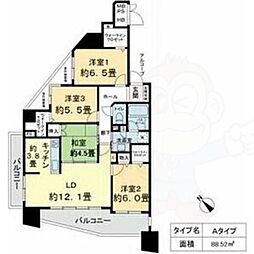 ベレーサ鶴舞公園 4LDKの間取図画像
