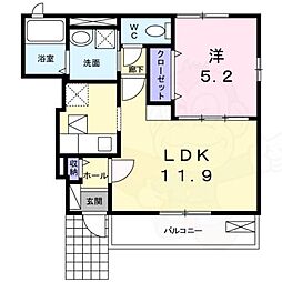 アンジュアルモニー2 1LDKの間取図画像