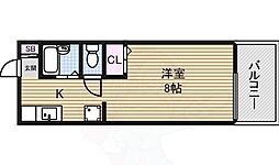 ハイツ花女 1Kの間取図画像