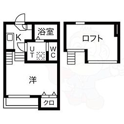 ハーモニーテラス露橋 1Kの間取図画像