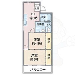 中町田ビル 2DKの間取図画像