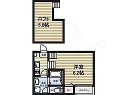 ハーモニーテラス松葉町3 1Kの間取図画像