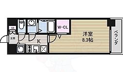 プレサンスジェネ鶴舞 1Kの間取図画像