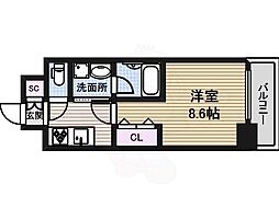 ベルルージュ中村公園 1Kの間取図画像