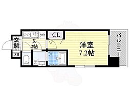 UURコート名古屋名駅 1Kの間取図画像