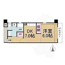 UR都市機構アーバンドエル新栄 1DKの間取図画像