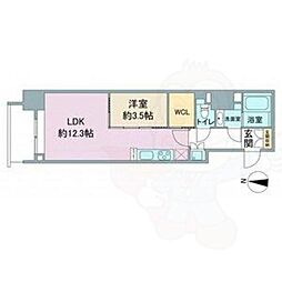 スリーアイランドタワー久屋大通 1Kの間取図画像