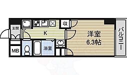 パルティール鶴舞 1Kの間取図画像