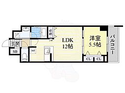 グランルクレ新栄イースト 1LDKの間取図画像
