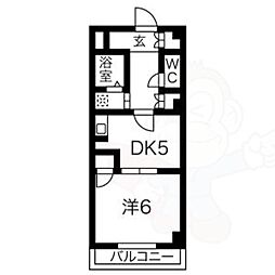 タウンM&EB棟 1DKの間取図画像