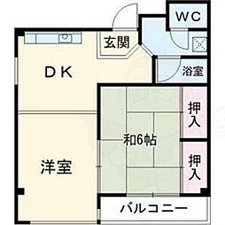 宮田ビル 2DKの間取図画像