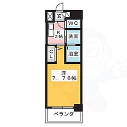 ArtizA東別院 1Kの間取図画像
