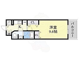 プライムアーバン泉 1Kの間取図画像