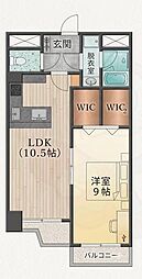 シティハイツ石原 1LDKの間取図画像