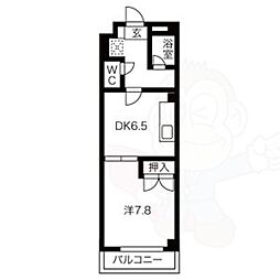ルーミィ 1DKの間取図画像