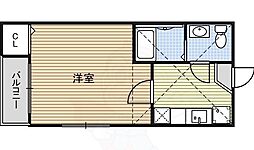 プランタン白金 1Kの間取図画像