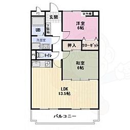 サンモール茂 2LDKの間取図画像