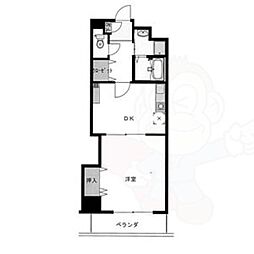 レジデンスカープ今池 1DKの間取図画像