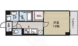 リベルティア 1Kの間取図画像