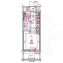 CREST TAPP浅間町 1Kの間取図画像