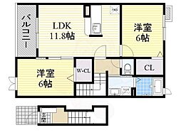 サニーレジデンス1 2LDKの間取図画像