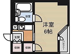 ベルモア堀詰 1Kの間取図画像
