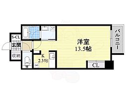 グラヴィス鶴舞 ワンルームの間取図画像