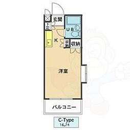 メゾン・ド・オルティー ワンルームの間取図画像