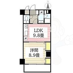 スカイフラット名古屋 1LDKの間取図画像
