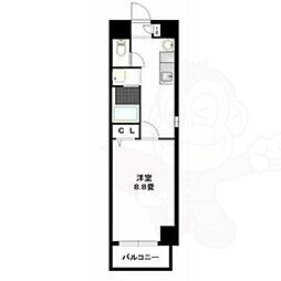 ソレアード関戸 1Kの間取図画像