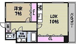 プログレスアサダ瓦町 1LDKの間取図画像