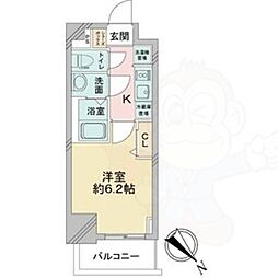 アステリ鶴舞テーセラ 1Kの間取図画像