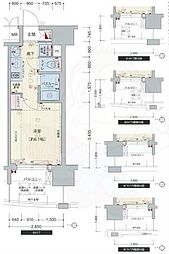 プレサンス桜通グレイス ワンルームの間取図画像