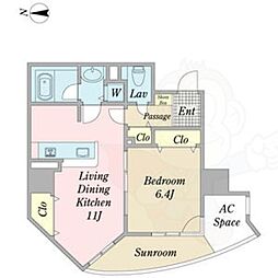 プロシード金山2 1LDKの間取図画像