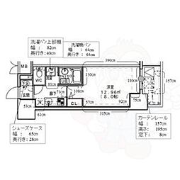 大須レジデンス 1Kの間取図画像