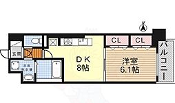 ツインアウルズ 1DKの間取図画像