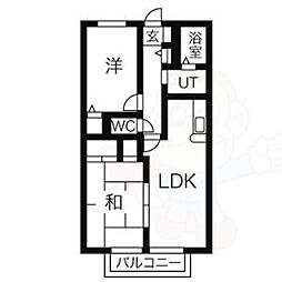 第2グリーンコーポ守山 2LDKの間取図画像