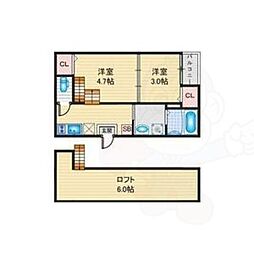 ReveurAmetrine 2SKの間取図画像