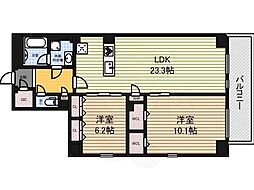 JMF-Residence名駅南 2LDKの間取図画像