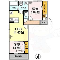 グリーンフォレスト 2LDKの間取図画像