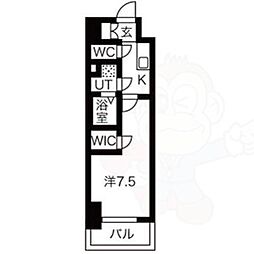 エスリード上前津ツヴァイテ 1Kの間取図画像
