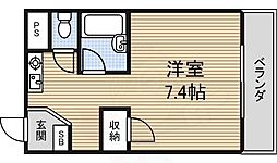 TOWNみやび ワンルームの間取図画像