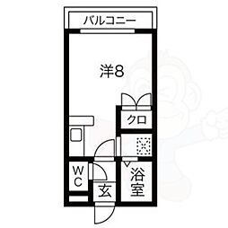 アネックス瑞穂 ワンルームの間取図画像
