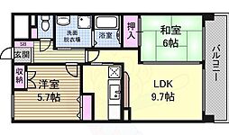 エクセレントみずの 2DKの間取図画像