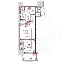 CREST TAPP東別院 1DKの間取図画像