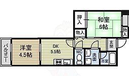 第11オーシャンビル 2DKの間取図画像