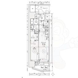 エステムコート名古屋ライブゲート 1DKの間取図画像