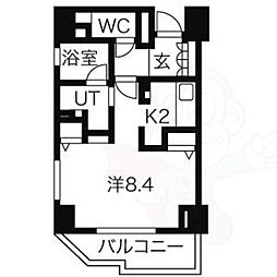 CASSIA車道 ワンルームの間取図画像